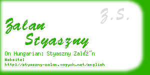 zalan styaszny business card